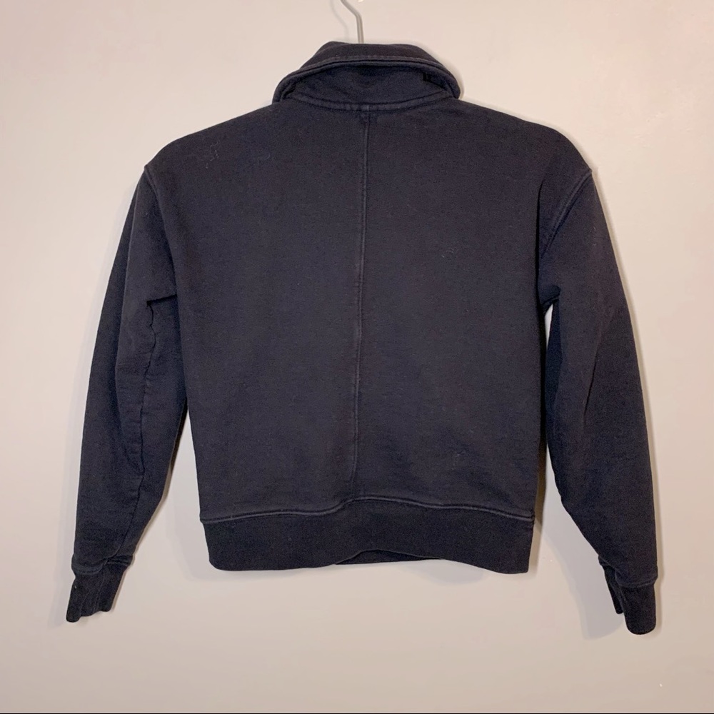 Sz. XXS the group Babaton Aritzia black 1/4 zip pullover mock neck crop sweater - Picture 2 of 9